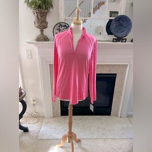 NWT PGA Tour Pink Long Sleeve Women's Half Zip Pullover